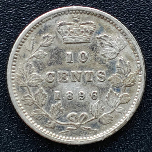 Canada XF+ 1896 Queen Victoria Silver 10 Cents $150+