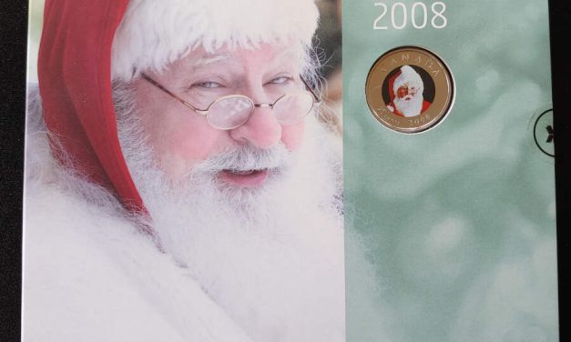 Canada BU 2008 Santa Claus coloured 25c in 7-coin Holiday Set