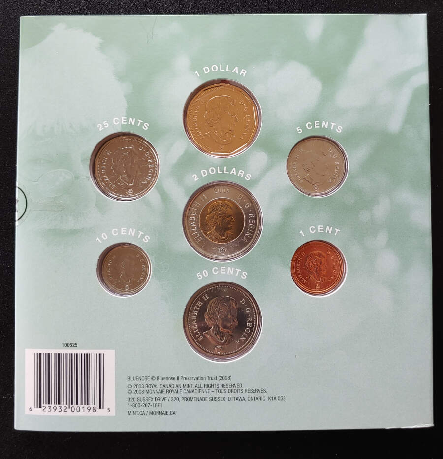 Canada BU 2008 Santa Claus coloured 25c in 7-coin Holiday Set