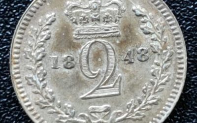 G.B. Unc 1848 Queen Victoria Maundy Silver 2 Pence