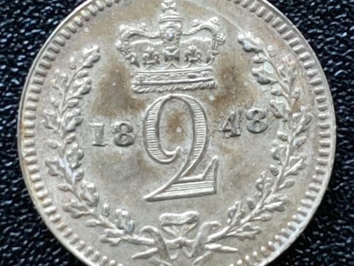 G.B. Unc 1848 Queen Victoria Maundy Silver 2 Pence