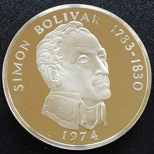 Panama Proof 1974 Bolivar Silver 20 Balboas 3.8291oz ASW