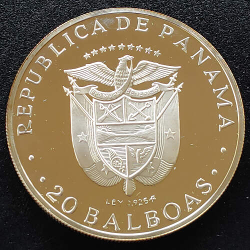 Panama Proof 1974 Bolivar Silver 20 Balboas 3.8291oz ASW