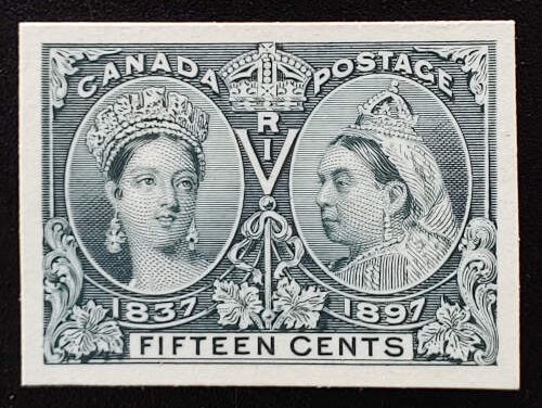 Canada #58P VF 1897 15c Jubilee Plate Proof, 600 issued