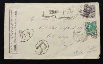 Canada #104, 116 11 Jun 1917 11c Registered Cover to Brazil (2)