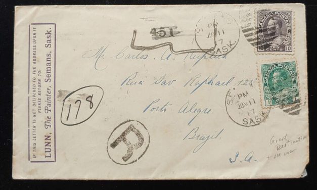 Canada #104, 116 11 Jun 1917 11c Registered Cover to Brazil (2)
