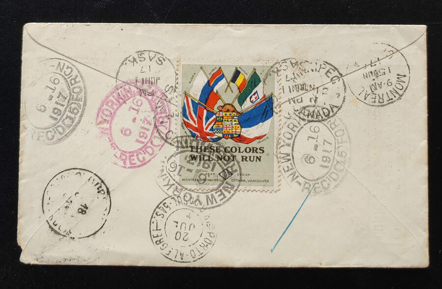 Canada #104, 116 11 Jun 1917 11c Registered Cover to Brazil (2)