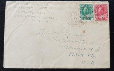 F.P.O. Cda Military Long Branch, On. 29 Oct 1918 3c Cover to U.S.