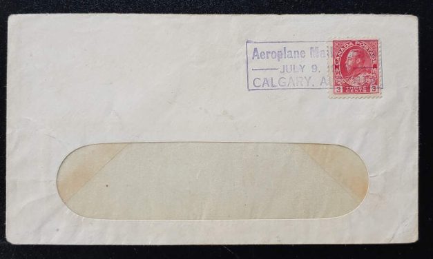 Aeroplane Mail Service #109 9 Jul 1918 3c Calgary Stinson Flight Cover