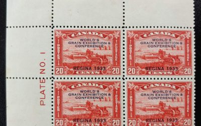 Canada #203 Fine+ three Never Hinged Mint 1933 20c UL Plate 1 Block