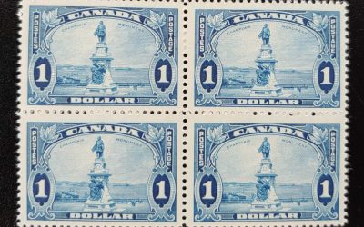 Canada #227 F/VF Never Hinged 1935 $1 Champlain Block (4)