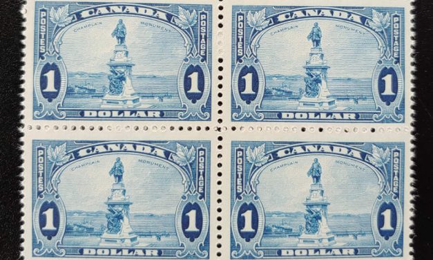 Canada #227 F/VF Never Hinged 1935 $1 Champlain Block (4)