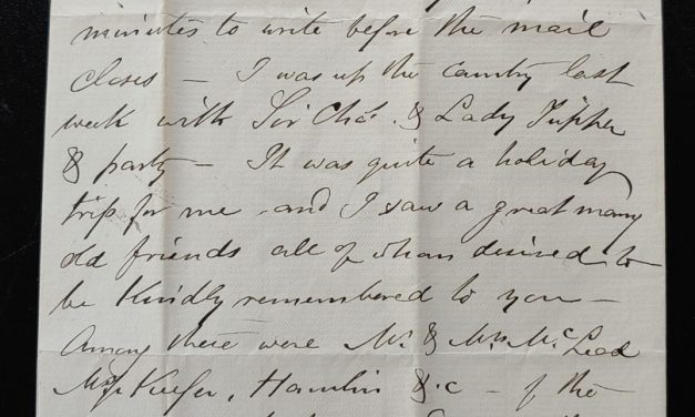 New Westminster 9 Sep 1881 Marcus Smith 2pg letter to his wife