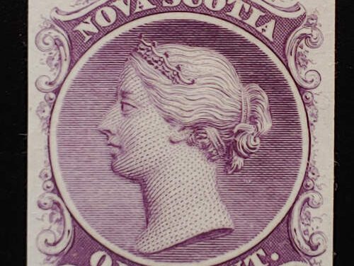 Nova Scotia #8TCx VF 1860/63 1c Dark Violet Plate Proof