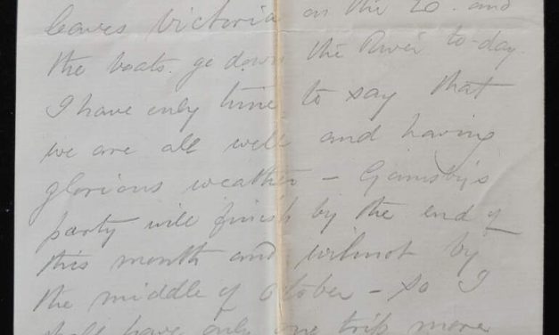 Camp at Fort Hope 16 Sep 1881 1pg Marcus Smith Letter to his wife