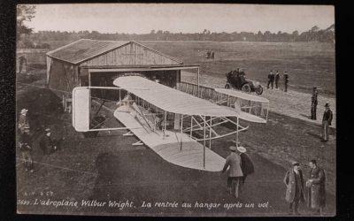 France Unused Wilbur Wright Returning to Hangar Postcard