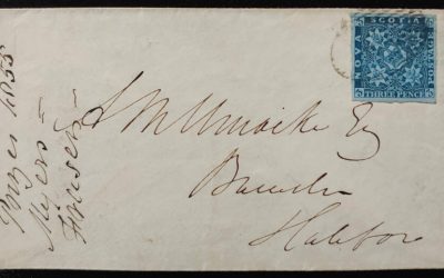 Nova Scotia #3 VF Used 3d on 29 Jan 1856 Cover w/ b/s