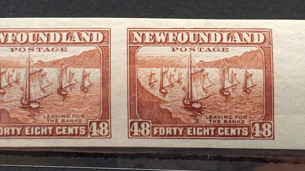 Newfoundland #199a VFNH 1938 48c Imperforate Pair
