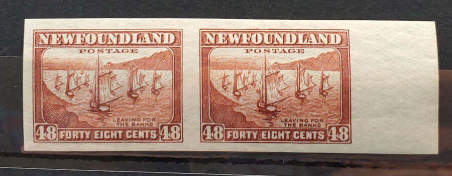 Newfoundland #199a VFNH 1938 48c Imperforate Pair $270
