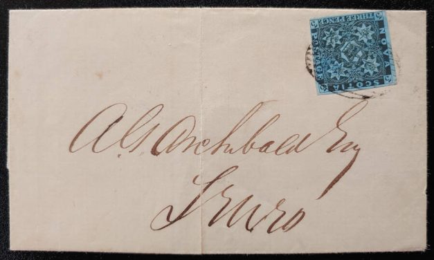 Nova Scotia #3 9 Jan 1855 Tatamagouche/Truro FLS w/ b/s