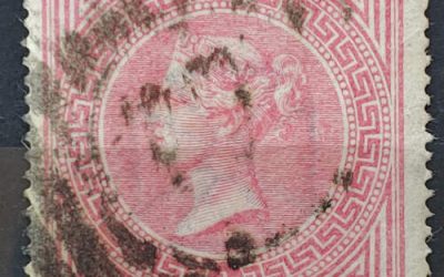 G.B. #57 Fine+ Used 1867 5/- Rose Plate 1