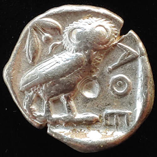 Athens 449-413 BC Owl 17gm Silver Tetradrachm, some test marks