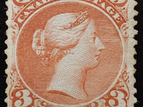 Canada #25 F/VF Unused 1868 3c Large Queen