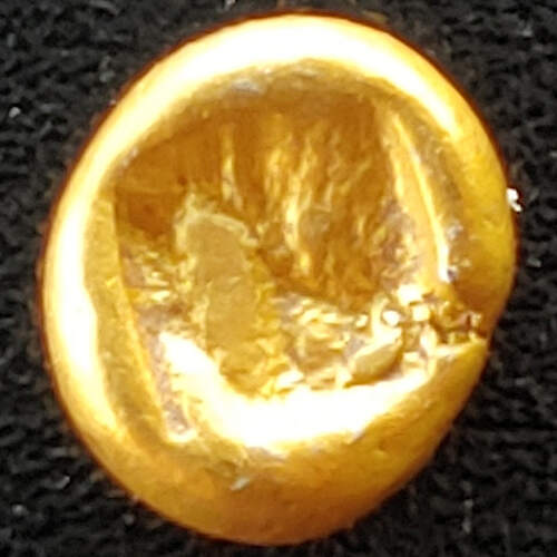 Kings of Lydia, Croesus circa 564-550 BC .7gm Gold Hemihekte