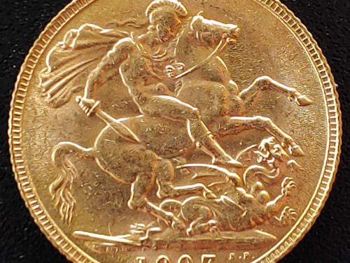 G.B. Unc 1907 Edward VII Gold Sovereign .234oz