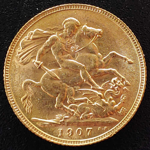 G.B. Unc 1907 Edward VII Gold Sovereign .234oz