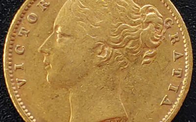 G.B. VF+ 1850 Queen Victoria Shield Type Gold Sovereign .2355oz