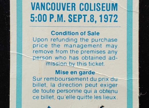 Canada/USSR 8 Sept 1972 Vancouver Coliseum Hockey Ticket stub