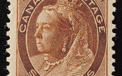 Canada #80 VF Mint lightly hinged 1898 6c QV Numeral