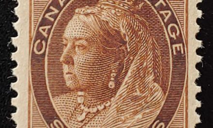 Canada #80 VF Mint lightly hinged 1898 6c QV Numeral