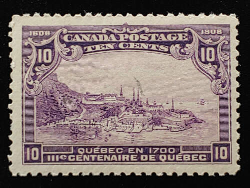 Canada #101 F/VF Never Hinged 1908 10c Quebec