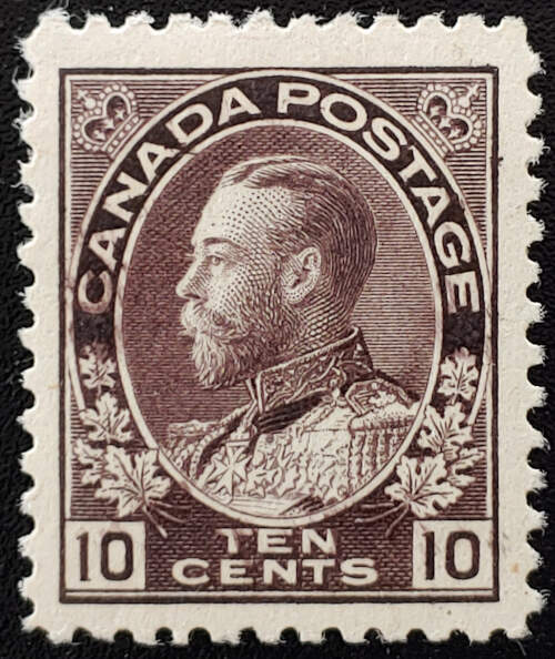 Canada #116i VF Mint 10c Reddish Purple shade $500