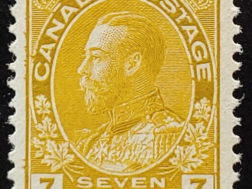 Canada #113 VFNH 1918 7c wet printing Admiral