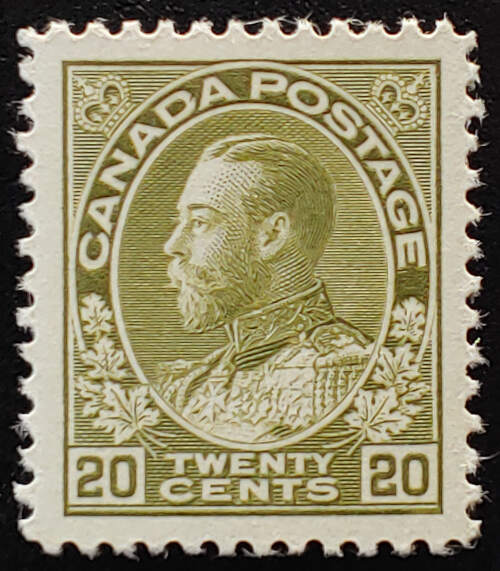 Canada #119 VFNH 1925 20c dry printing Admiral $450