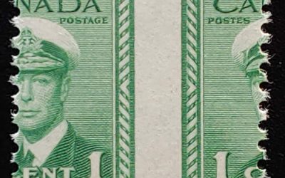 Canada #249 Never Hinged 1949 1c George VI Dramatic Misperf