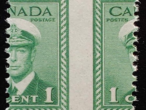Canada #249 Never Hinged 1949 1c George VI Dramatic Misperf