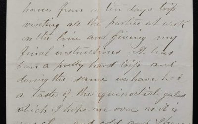 New Westminster, B.C. 27 Sep 1881 4-pg Marcus Smith letter to wife