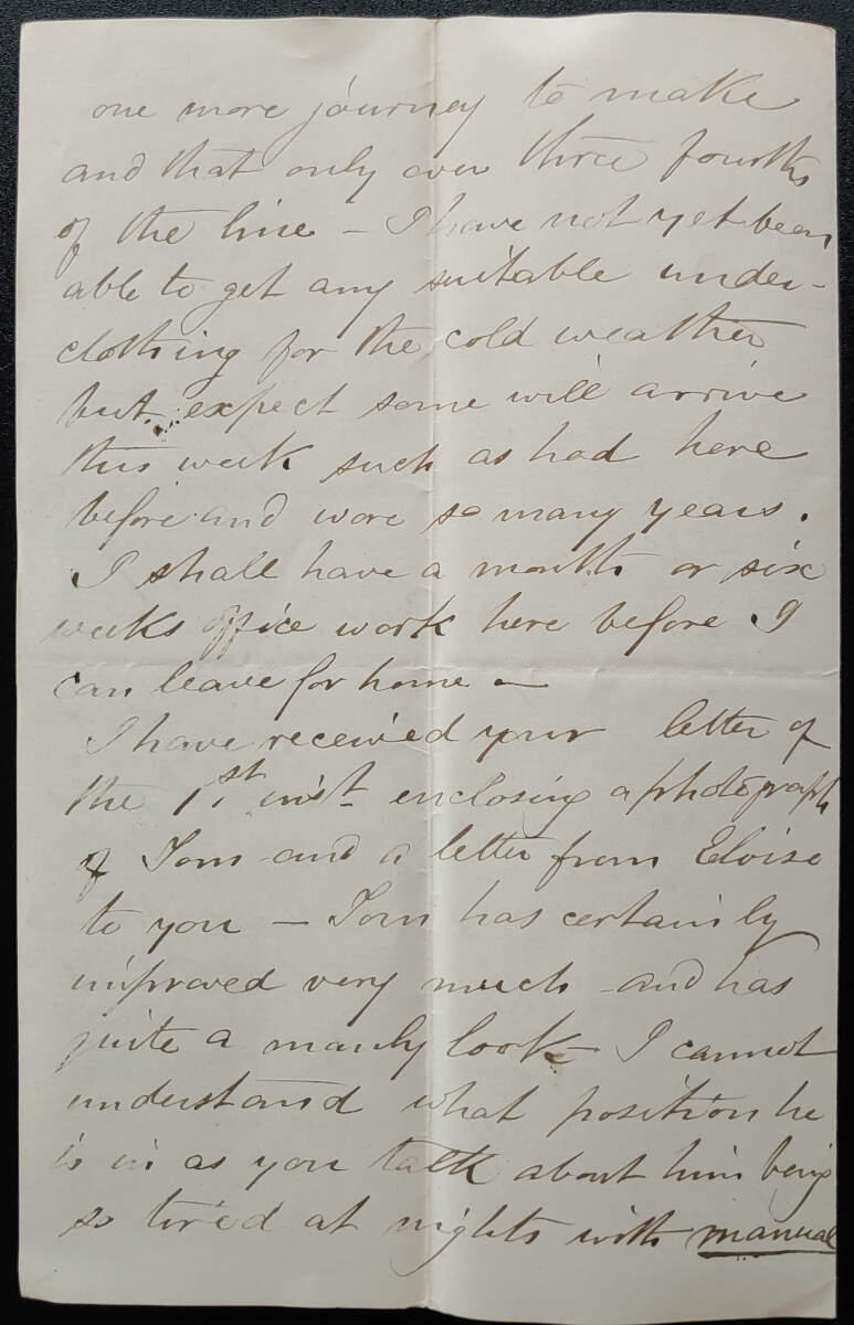 New Westminster, B.C. 27 Sep 1881 4-pg Marcus Smith letter to wife