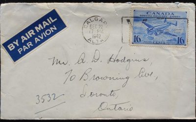 Canada #CE1 22 Dec 1942 16c Special Delivery Cover w/ contents