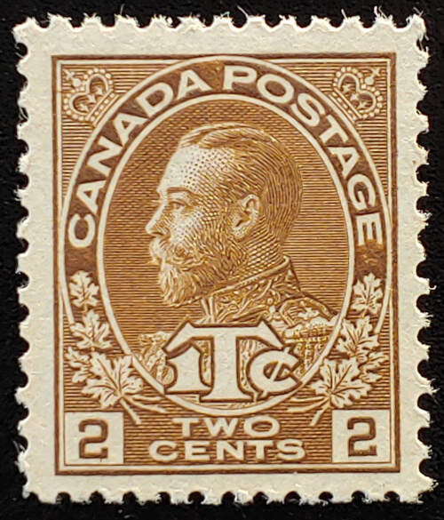 Canada #MR4i VFNH 1916 2c + 1c Yellow Brown Die II $120