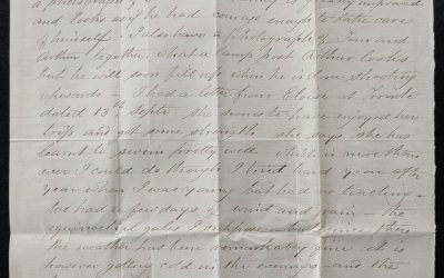 New Westminster 7 Oct 1881 2-pg Marcus Smith letter to his wife