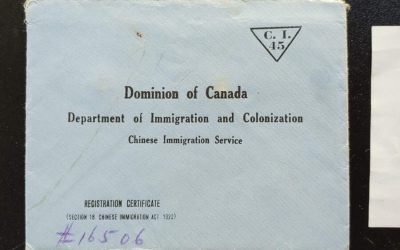 Dominion of Cda 12 Jun 1924 Chinese Registration Certificate