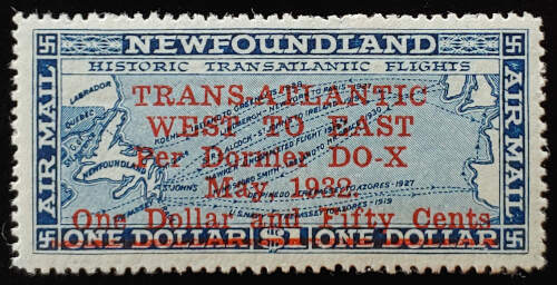 Newfoundland #C12 F/VF Never Hinged 1932 $1.50 on $1 DO-X