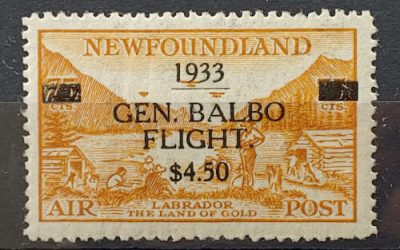 Newfoundland #C18 F/VF Never Hinged 1933 $4.50 on 75c Balbo