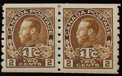 Canada #MR7aiii F/VF Mint 1916 War Tax Coil Pair