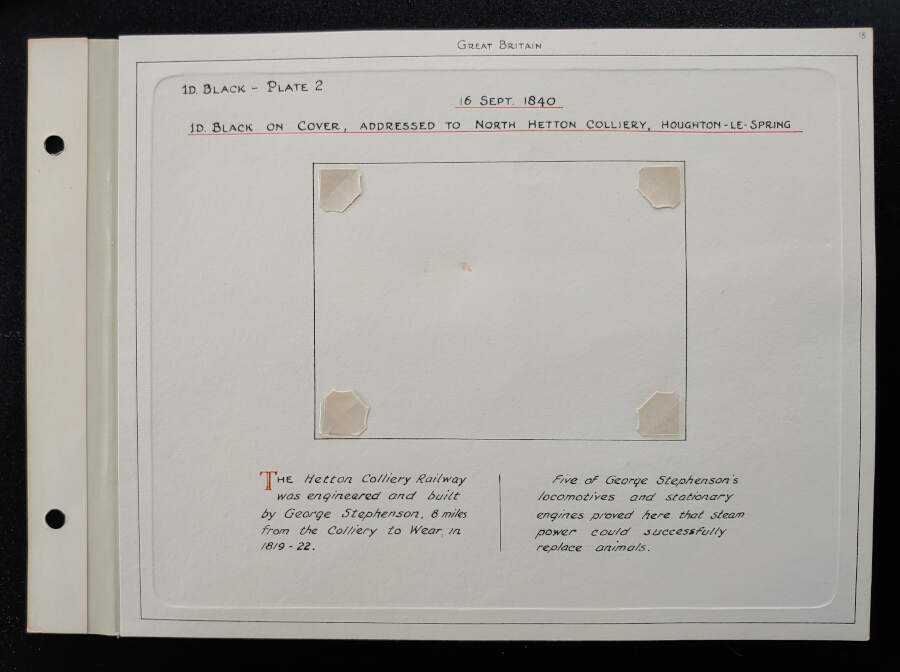 G.B. #1 16 Sep 1840 1d Black Plate 2 FLS ex Wellburn US$750